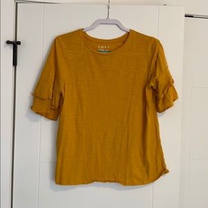 Loft Vintage Soft Tee w/ Ruffle Sleeves